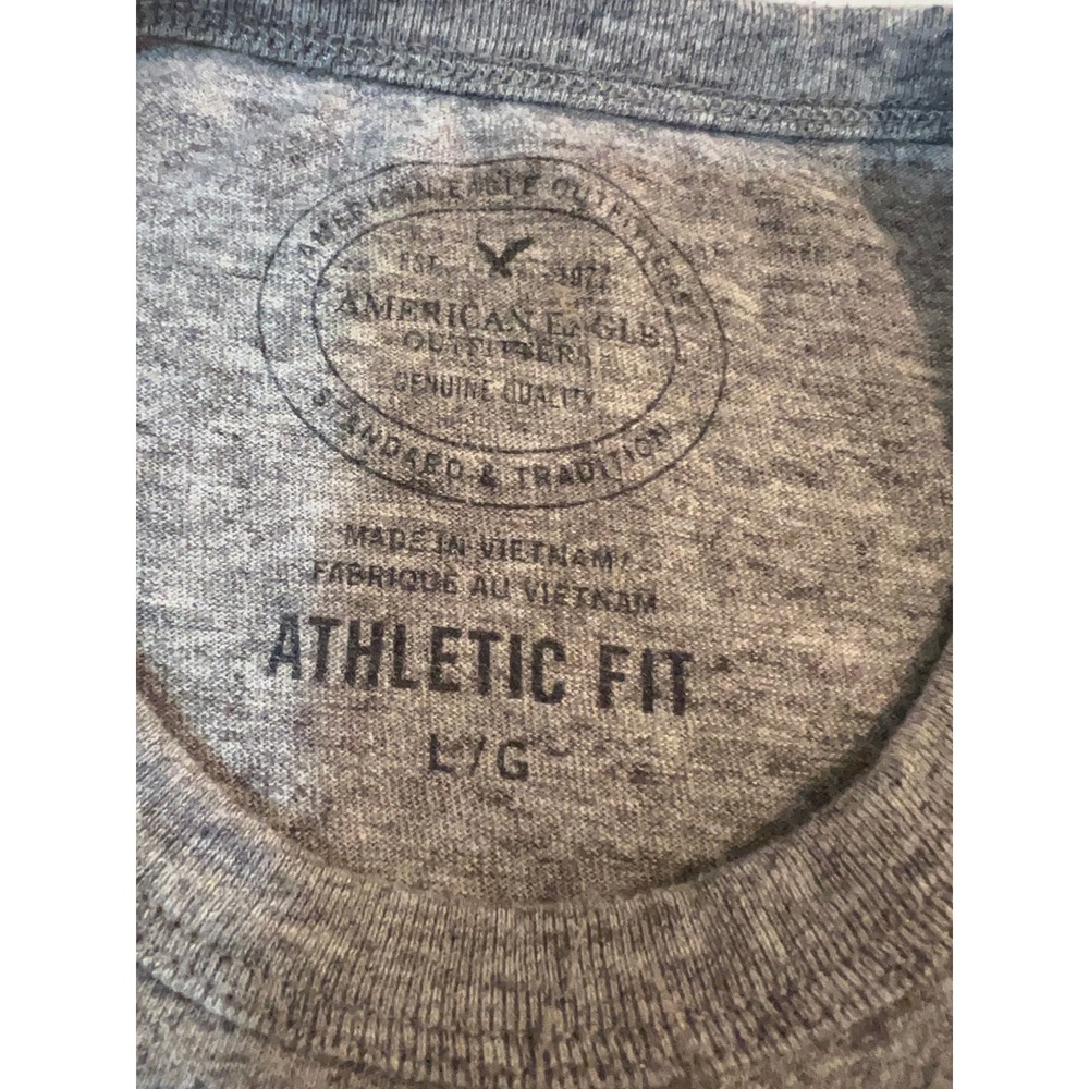 American Eagle Outfitters Mens Athletic Fit Graphic Long Sleeve Tee Gray Large - Picture 4 of 6